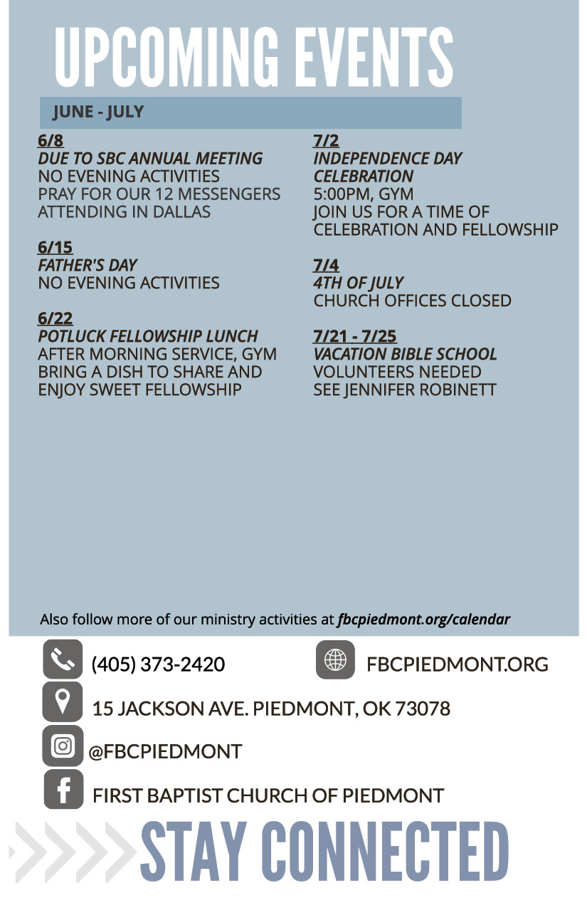 Bulletin - April 28 - Coming Events