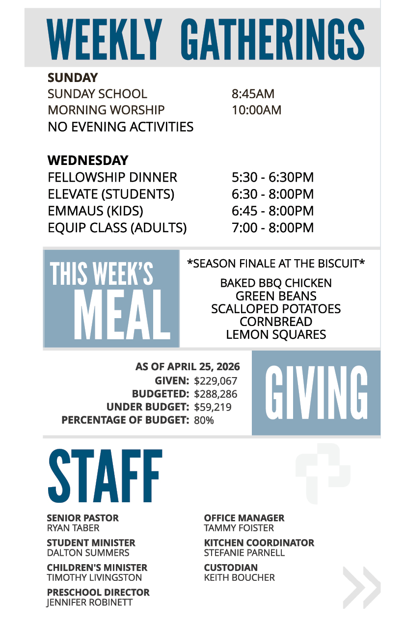 Bulletin - April 28 - Coming Events